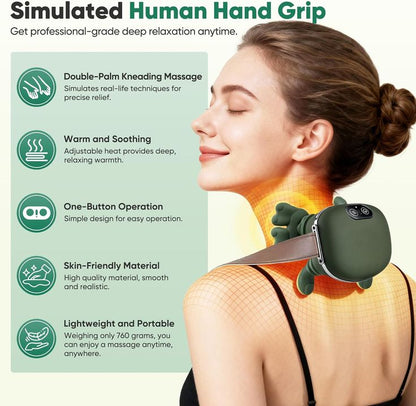 Neck & Shoulder Massager with Smoothing Heat - Deep Tissue Kneading for Back & Neck Pain Relief