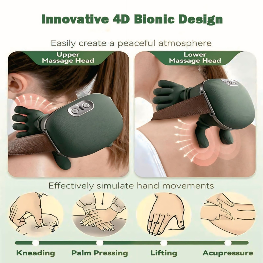 Neck & Shoulder Massager with Smoothing Heat - Deep Tissue Kneading for Back & Neck Pain Relief
