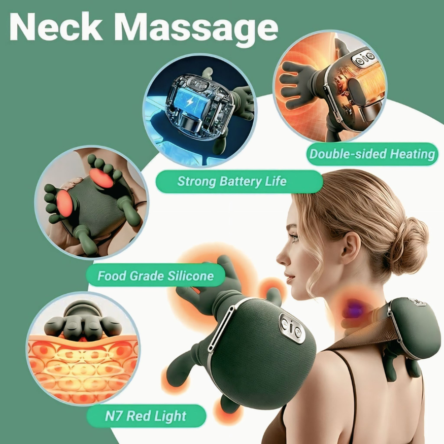 Neck & Shoulder Massager with Smoothing Heat - Deep Tissue Kneading for Back & Neck Pain Relief